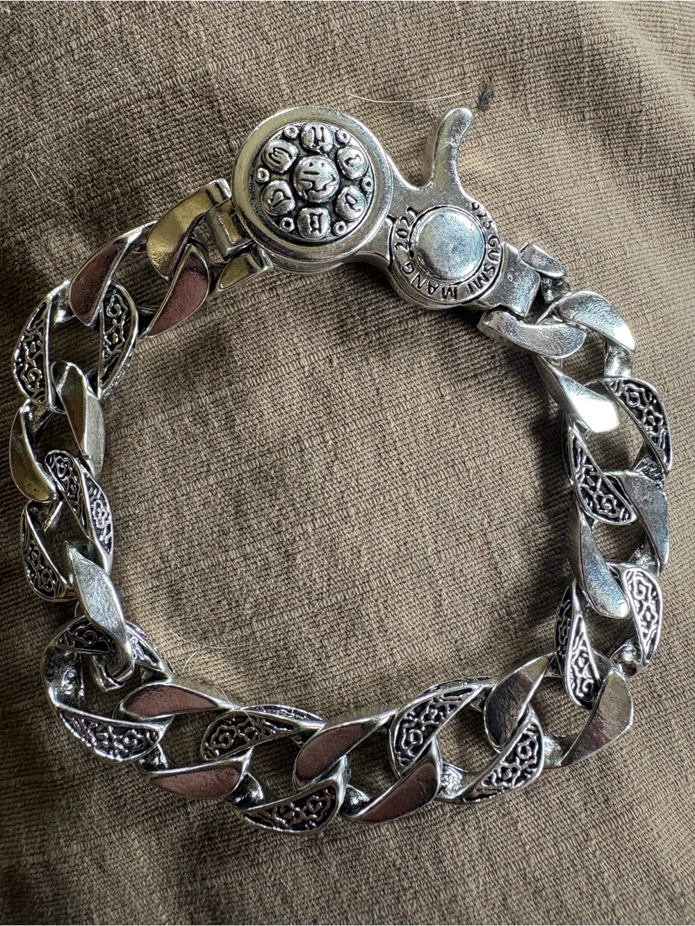 .925 Sterling silver Cuban link bracelet 7.5